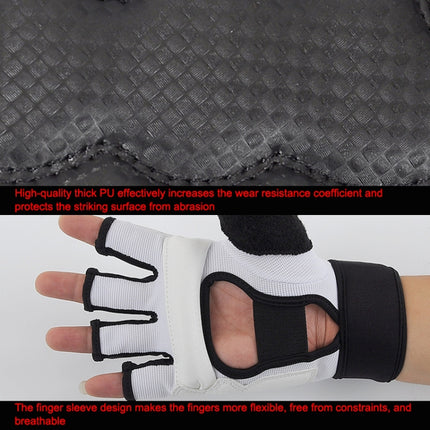 Half Fingers Adults Sandbag Training Boxing Gloves PU Leather Fitness Sparring Taekwondo Gloves, SIZE:XL-garmade.com