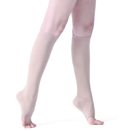 Unisex Shaping Elastic Socks Secondary Tube Decompression Varicose Stockings, Size:S(Skin Color - Open Toe)-garmade.com