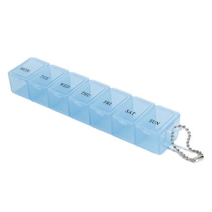 2 PCS Portable 7-Slots Storage Organizer Container Pill Box(Light Blue)-garmade.com