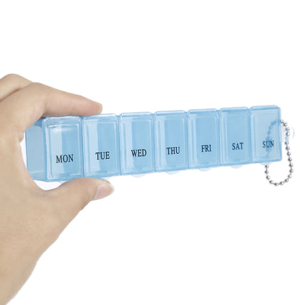 2 PCS Portable 7-Slots Storage Organizer Container Pill Box(Light Blue)-garmade.com