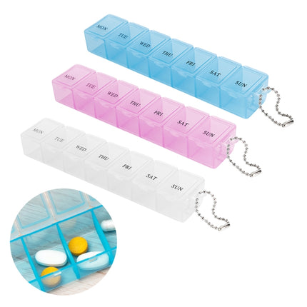 2 PCS Portable 7-Slots Storage Organizer Container Pill Box(Transparent)-garmade.com