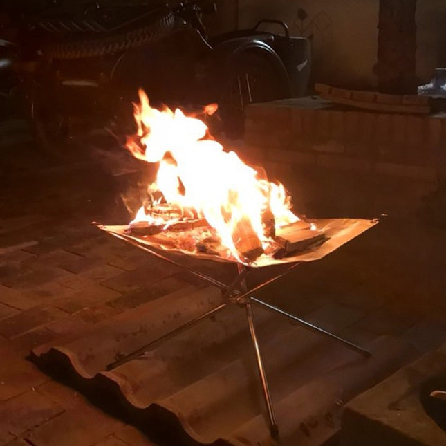 Outdoor Fire Burning Portable Solid Fuel Frame Folding Furnace Fire Rack Camping Tools-garmade.com