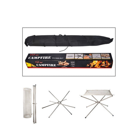 Outdoor Fire Burning Portable Solid Fuel Frame Folding Furnace Fire Rack Camping Tools-garmade.com