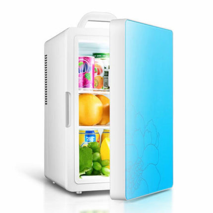Cabinet Type Car Home Dual-purpose 16-liter Hot and Cold Small Refrigerator, Style:Dual-core Blue Door(CN Plug)-garmade.com