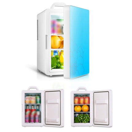 Cabinet Type Car Home Dual-purpose 16-liter Hot and Cold Small Refrigerator, Style:Dual-core Blue Door(CN Plug)-garmade.com