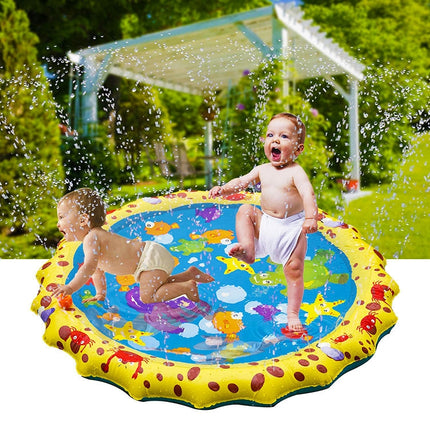 Cartoon Pattern Round Inflatable Outdoor Lawn Sprinkler Pad Children Pad, Diameter: 100cm-garmade.com
