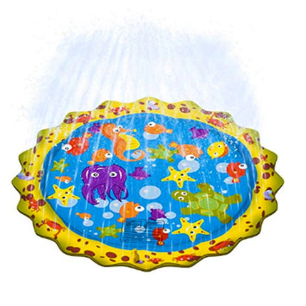 Cartoon Pattern Round Inflatable Outdoor Lawn Sprinkler Pad Children Pad, Diameter: 100cm-garmade.com
