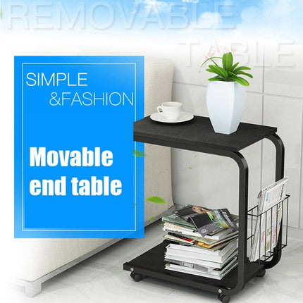 Modern Minimalist Bedroom Table Living Room Mini Mobile Cabinet(Maple Wood)-garmade.com