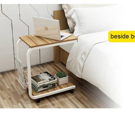 Modern Minimalist Bedroom Table Living Room Mini Mobile Cabinet(Maple Wood)-garmade.com