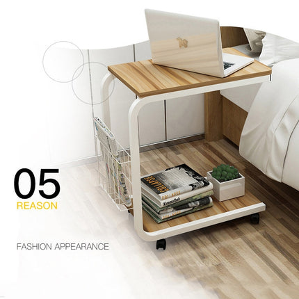 Modern Minimalist Bedroom Table Living Room Mini Mobile Cabinet(Black Willow Wood)-garmade.com