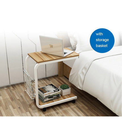 Modern Minimalist Bedroom Table Living Room Mini Mobile Cabinet(Red Maple Wood)-garmade.com