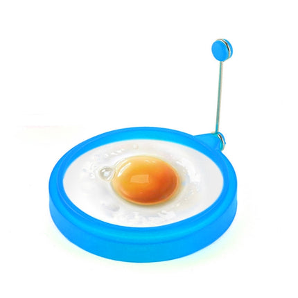 DIY Breakfast Round Silicone Egg Ring Fried Egg Mould Pancake Ring Non-stick Kitchen Cooking Mould(Blue)-garmade.com
