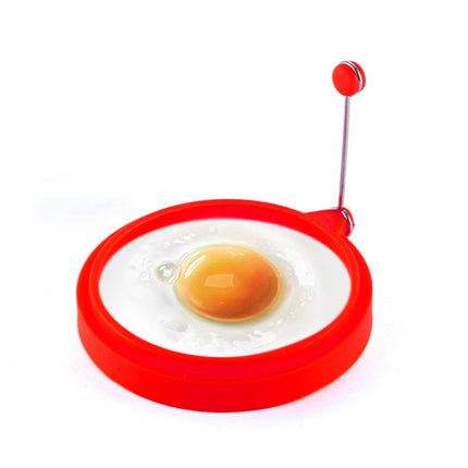 DIY Breakfast Round Silicone Egg Ring Fried Egg Mould Pancake Ring Non-stick Kitchen Cooking Mould(Red)-garmade.com