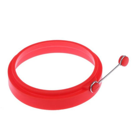 DIY Breakfast Round Silicone Egg Ring Fried Egg Mould Pancake Ring Non-stick Kitchen Cooking Mould(Red)-garmade.com