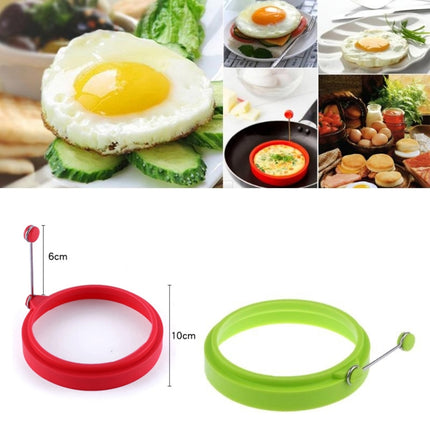 DIY Breakfast Round Silicone Egg Ring Fried Egg Mould Pancake Ring Non-stick Kitchen Cooking Mould(Red)-garmade.com