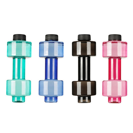 2 PCS 550ML Dumbbell Cup Fitness Sports Bottle Plastic Personality Cup(Green)-garmade.com