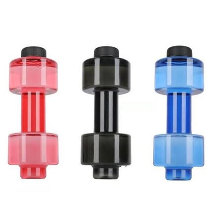 2 PCS 550ML Dumbbell Cup Fitness Sports Bottle Plastic Personality Cup(Blue)-garmade.com