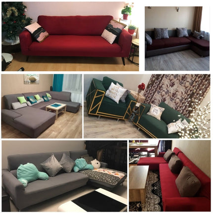 Sofa All-inclusive Universal Set Sofa Full Cover Add One Piece of Pillow Case, Size:Two Seater(145-185cm)(Red)-garmade.com