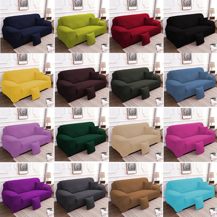 Sofa All-inclusive Universal Set Sofa Full Cover Add One Piece of Pillow Case, Size:Two Seater(145-185cm)(Black)-garmade.com