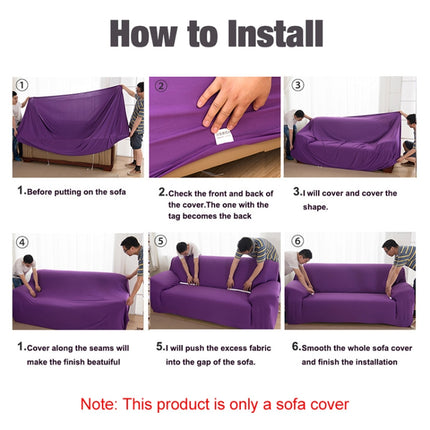 Sofa All-inclusive Universal Set Sofa Full Cover Add One Piece of Pillow Case, Size:Two Seater(145-185cm)(Purple)-garmade.com