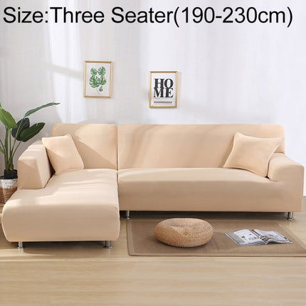 Sofa All-inclusive Universal Set Sofa Full Cover Add One Piece of Pillow Case, Size:Three Seater(190-230cm)(Beige)-garmade.com