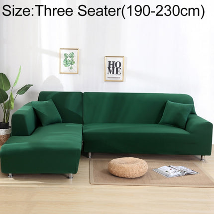 Sofa All-inclusive Universal Set Sofa Full Cover Add One Piece of Pillow Case, Size:Three Seater(190-230cm)(Dark Green)-garmade.com