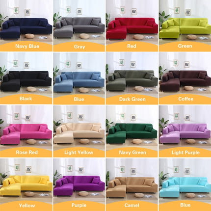 Sofa All-inclusive Universal Set Sofa Full Cover Add One Piece of Pillow Case, Size:Three Seater(190-230cm)(Yellow)-garmade.com