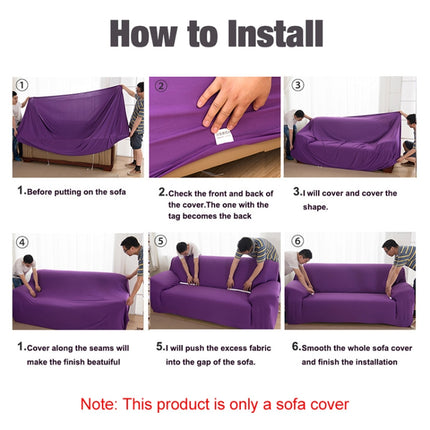 Sofa All-inclusive Universal Set Sofa Full Cover Add One Piece of Pillow Case, Size:Three Seater(190-230cm)(Purple)-garmade.com