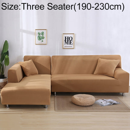 Sofa All-inclusive Universal Set Sofa Full Cover Add One Piece of Pillow Case, Size:Three Seater(190-230cm)(Light Tan)-garmade.com