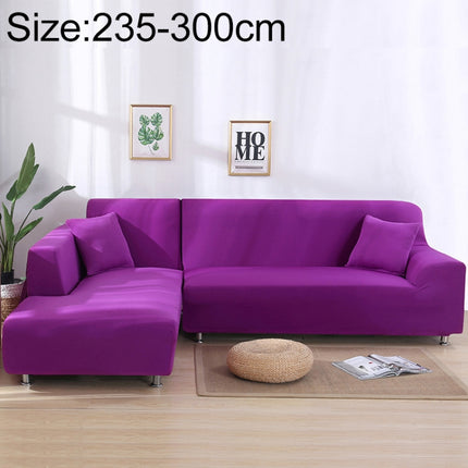 Sofa All-inclusive Universal Set Sofa Full Cover Add One Piece of Pillow Case, Size:Four Seater(235-300cm)(Purple)-garmade.com