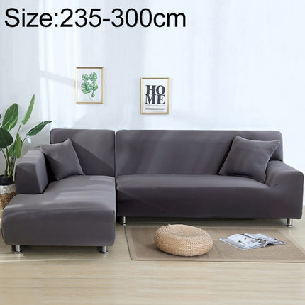 Sofa All-inclusive Universal Set Sofa Full Cover Add One Piece of Pillow Case, Size:Four Seater(235-300cm)(Silvery Grey)-garmade.com