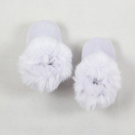Winter Newborn Plush Slippers Home Indoor Warm Non-slip Bag with Baby Boots, Size:Bottom Length 13cm(Purple)-garmade.com