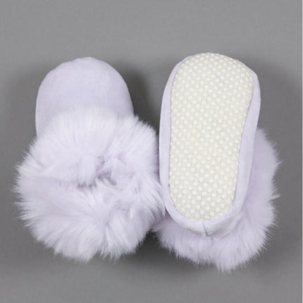 Winter Newborn Plush Slippers Home Indoor Warm Non-slip Bag with Baby Boots, Size:Bottom Length 13cm(Purple)-garmade.com