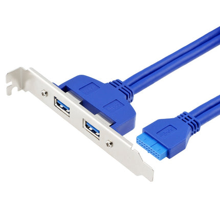 50CM USB3.0 Rear PCI Baffle Line Full Height Chassis DIY With Ear 20pin Transfer Cable(Blue)-garmade.com