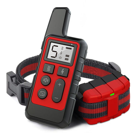 500m Dog Training Bark Stopper Remote Control Electric Shock Waterproof Electronic Collar(Red)-garmade.com