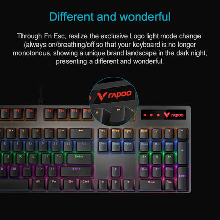 Rapoo V500 PRO Mixed Light 104 Keys Desktop Laptop Computer Game Esports Office Home Typing Wired Mechanical Keyboard(Red Shaft)-garmade.com
