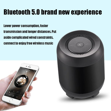 Q33 HIFI Sound Quality Intelligent AI Speaker, Support Voice Interaction & Bluetooth Broadcast & Online Translation(Black)-garmade.com