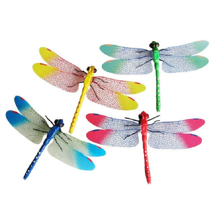 4 PCS/Set Simulation Dragonfly Magnetic Refrigerator Stickers Home Wall Garden Decoration(Magnetic)-garmade.com