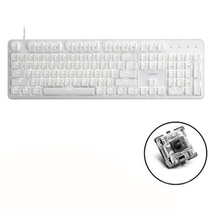 Rapoo MT710 104 Keys White Backlight Office Machinery Wired Keyboard(Black Shaft)-garmade.com