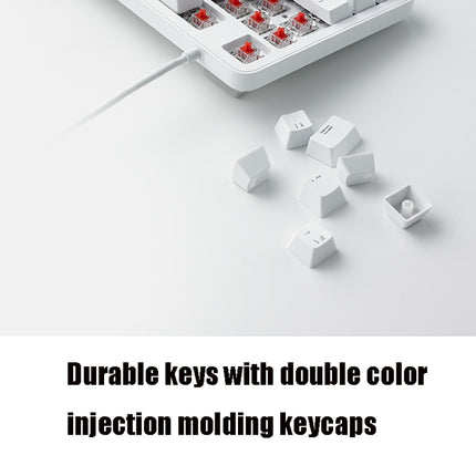 Rapoo MT710 104 Keys White Backlight Office Machinery Wired Keyboard(Green Shaft)-garmade.com