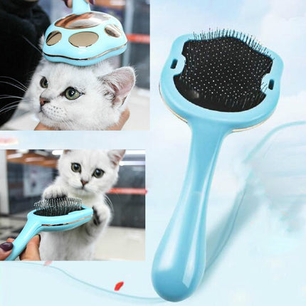 Footprint Pet Hair Removal Comb Dog Cat Hair Remover(Blue)-garmade.com