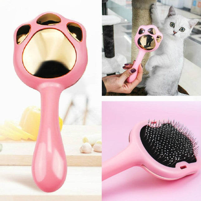 Footprint Pet Hair Removal Comb Dog Cat Hair Remover(Pink)-garmade.com