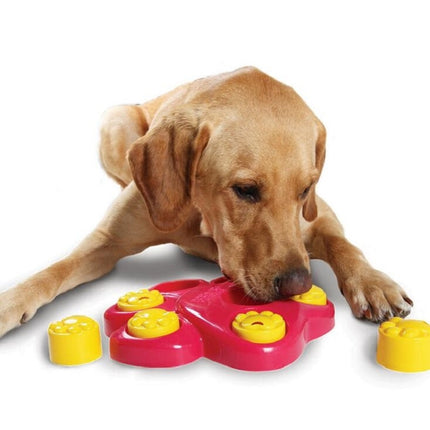 Pet Choke Slow Food Bowl Fun Treasure Hunting Pet Educational Toys(Red)-garmade.com