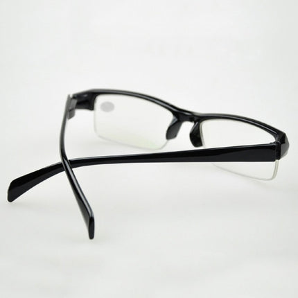 Women Men Half Frame Myopia Glasses HD AC Green Film Lens Myopia Eyeglasses(-3.00D)-garmade.com