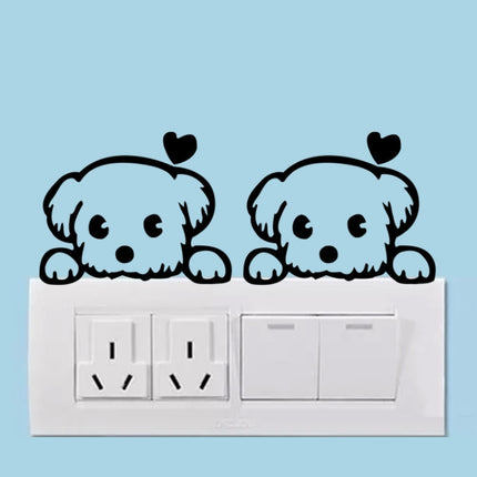 4 PCS Cartoon Cute Puppy Decorative Switch Wall Sticker PVC Waterproof Sticker(Size:13x10cm)-garmade.com