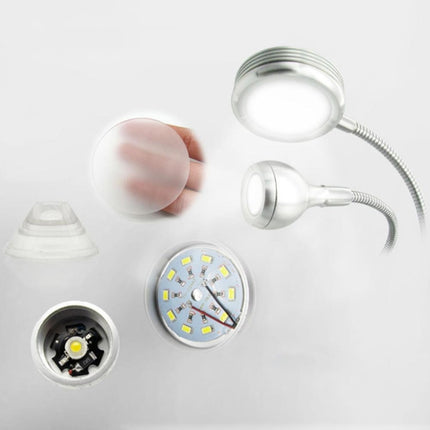 3W Creative Dimmable Double-head Clip Design LED Table Lamp, Color:Small Head Purple Light + Big Head White Light-garmade.com