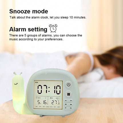 Creative Small Snail Multifunctional Smart Digital Alarm Clock(Pink)-garmade.com