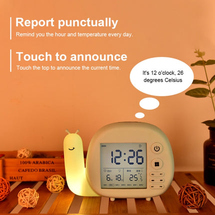 Creative Small Snail Multifunctional Smart Digital Alarm Clock(Pink)-garmade.com