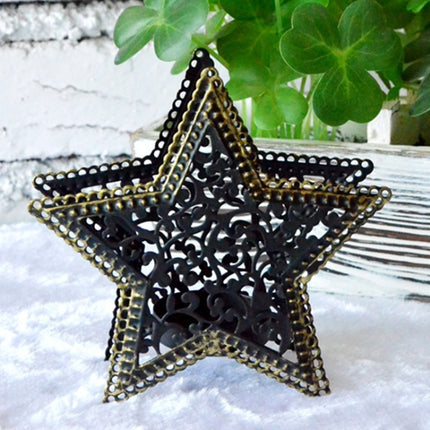 Christmas Decor Moroccan Candlestick Candles Five-pointed Star Colorful Candlestick-garmade.com