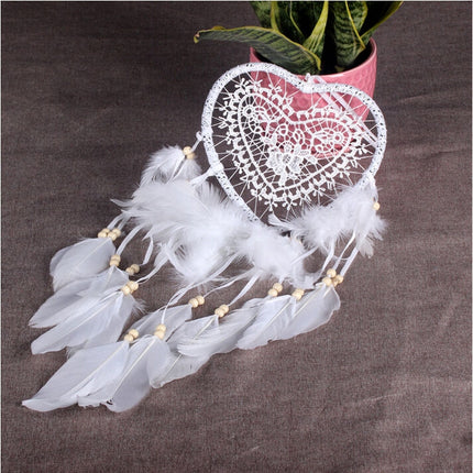 Creative Hand-Woven Crafts Dream Catcher Home Car Wall Hanging Decoration, Type:Without Light(White)-garmade.com